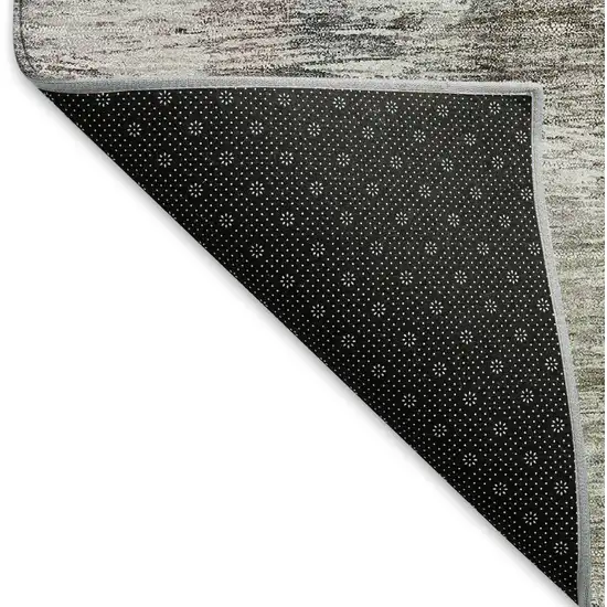 Taupe Silver And Purple Abstract Washable Area Rug With UV Protection Photo 7