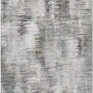 Photo of Taupe Silver And Purple Abstract Washable Area Rug With UV Protection