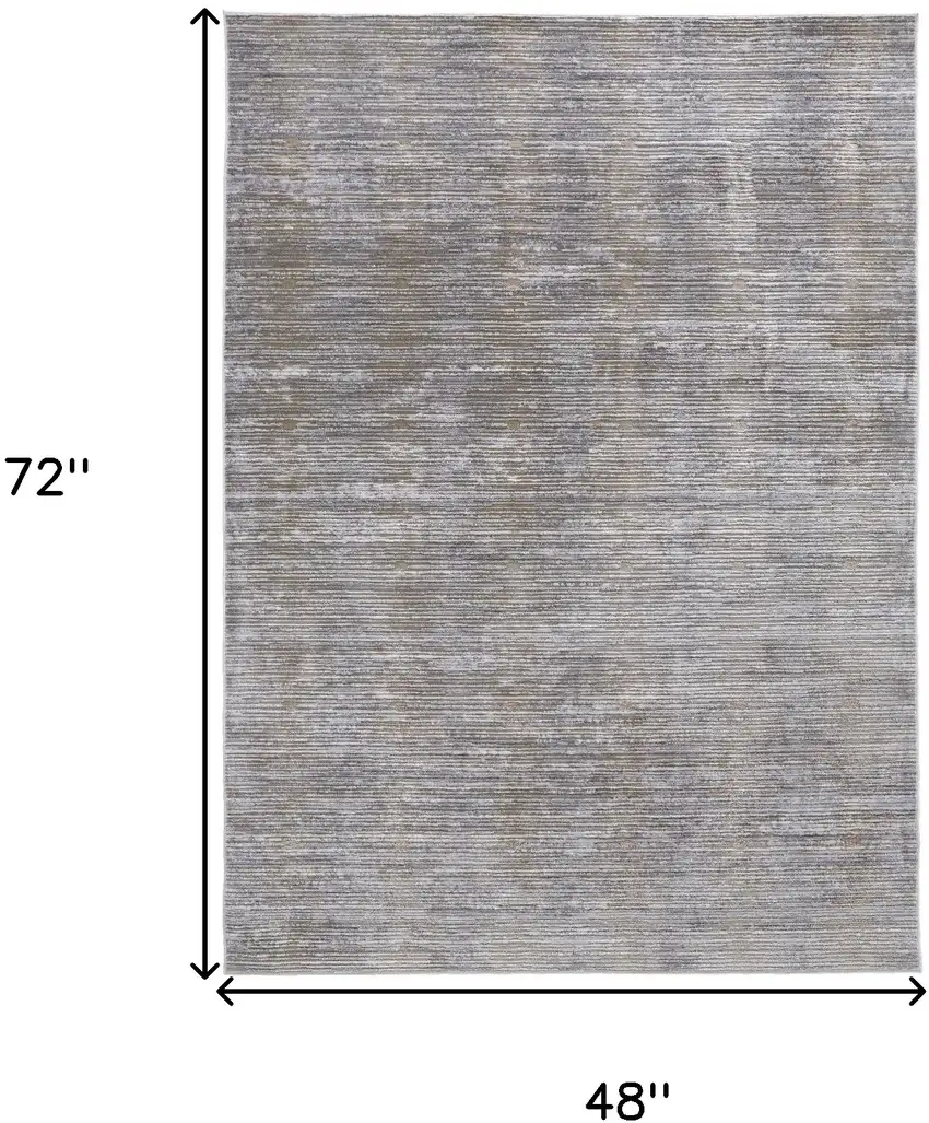 Taupe Silver And Tan Abstract Power Loom Area Rug Photo 8