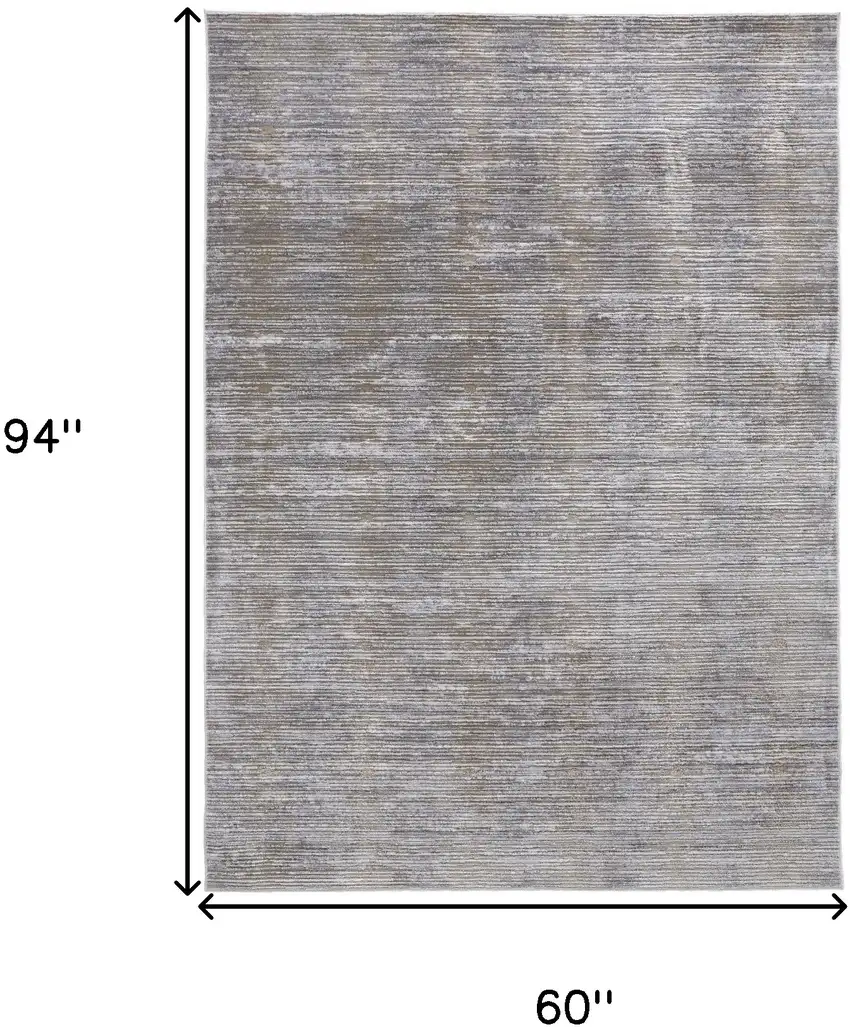 Taupe Silver And Tan Abstract Power Loom Area Rug Photo 10