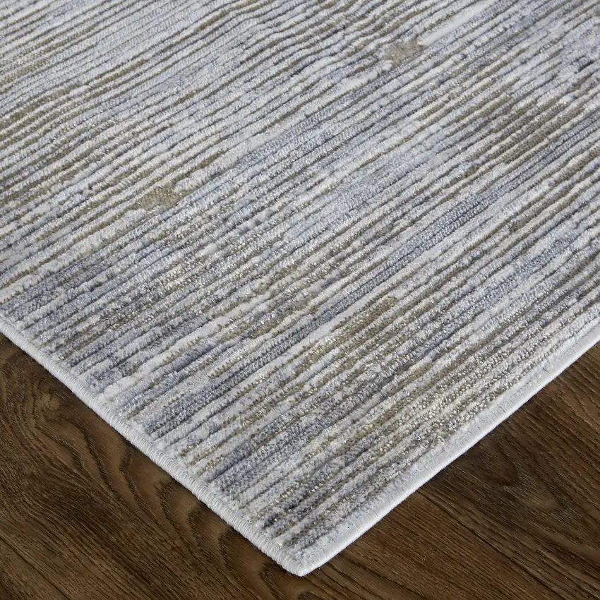 Taupe Silver And Tan Abstract Power Loom Area Rug Photo 8