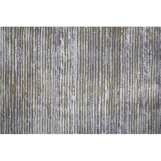 Taupe Silver And Tan Abstract Power Loom Area Rug Photo 7