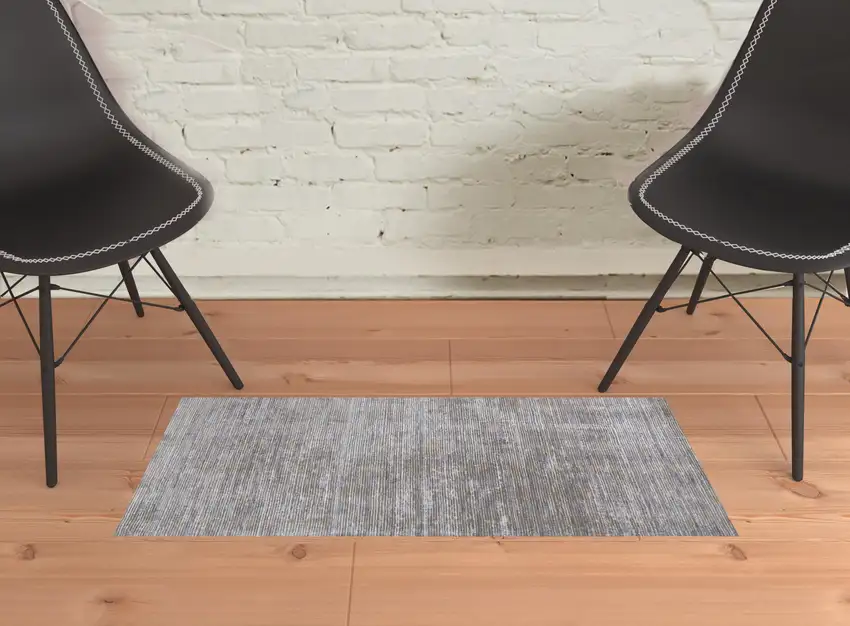 Taupe Silver And Tan Abstract Power Loom Area Rug Photo 2
