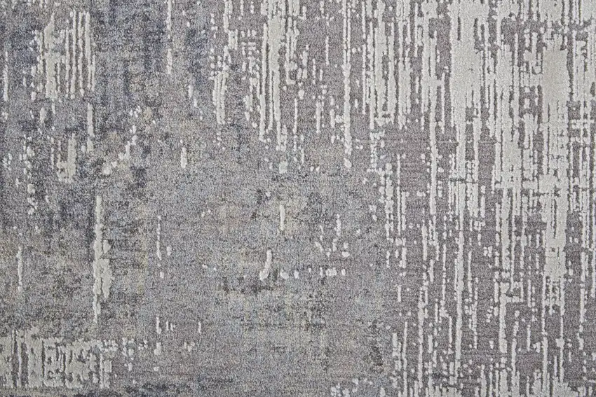 Taupe Tan And Blue Abstract Power Loom Distressed Stain Resistant Area Rug Photo 5