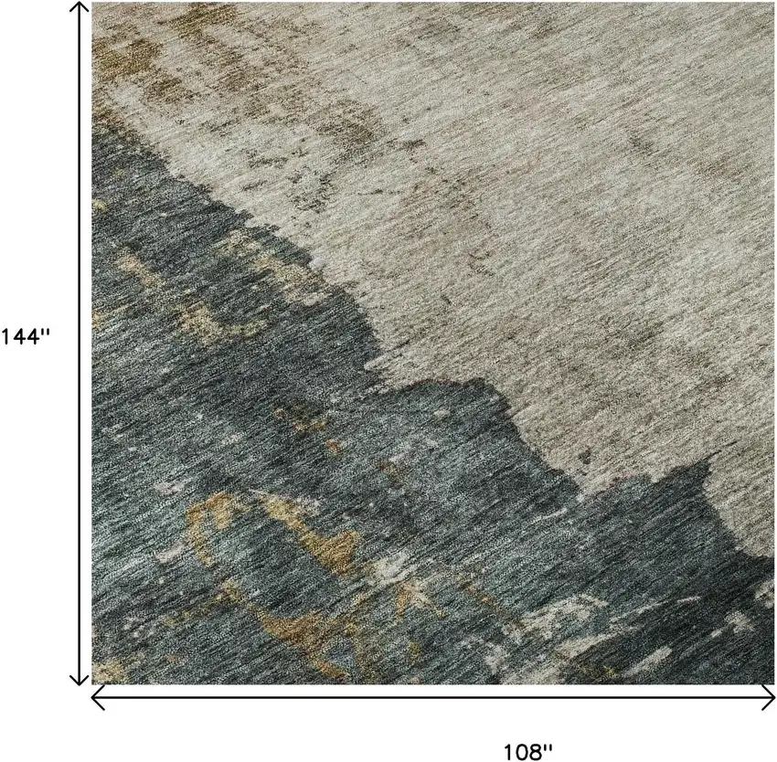 Taupe Teal And Pink Abstract Washable Area Rug With UV Protection Photo 9