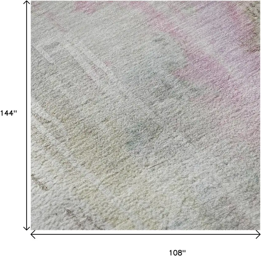 Taupe Teal And Purple Abstract Washable Area Rug With UV Protection Photo 8