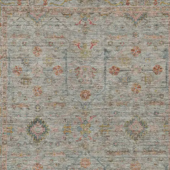 Taupe Terra Cotta And Tan Floral Washable Indoor Outdoor Area Rug Photo 6