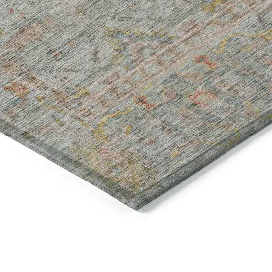 Taupe Terra Cotta And Tan Floral Washable Indoor Outdoor Area Rug Photo 4