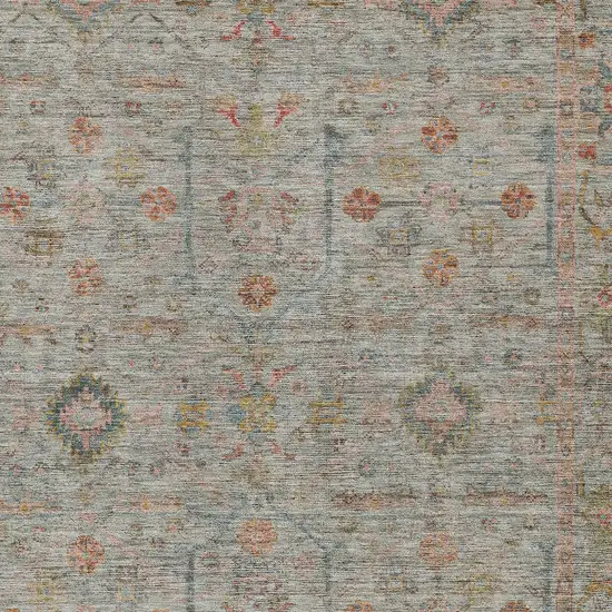 Taupe Terra Cotta And Tan Floral Washable Indoor Outdoor Area Rug Photo 6