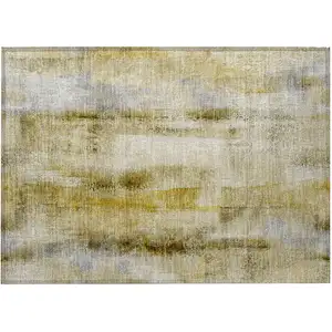 Photo of Taupe Washable Non Skid Indoor Outdoor Area Rug