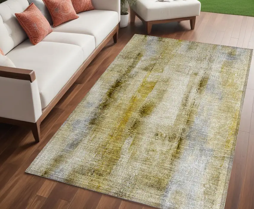 Taupe Washable Non Skid Indoor Outdoor Area Rug Photo 1