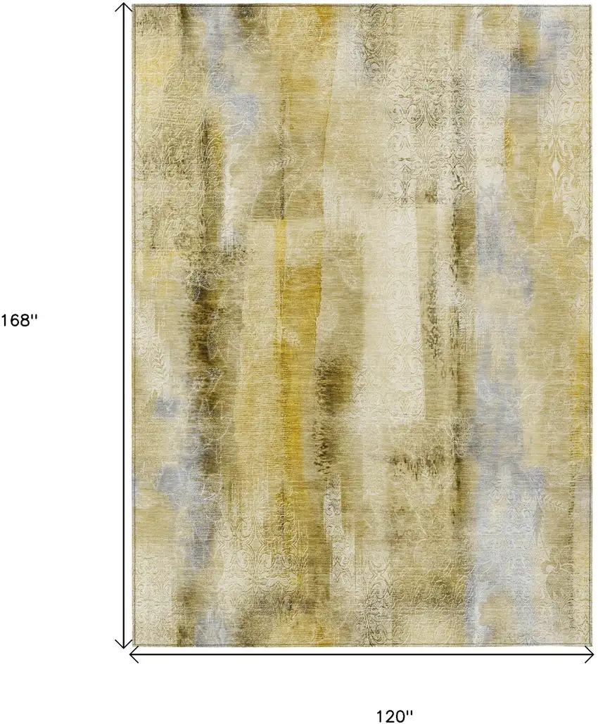 Taupe Washable Non Skid Indoor Outdoor Area Rug Photo 3