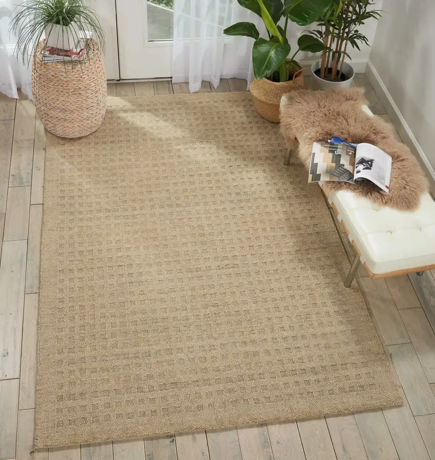 Taupe Wool Area Rug Photo 4