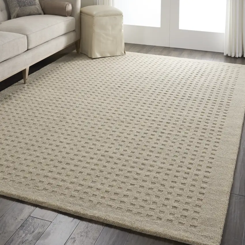 Taupe Wool Area Rug Photo 6