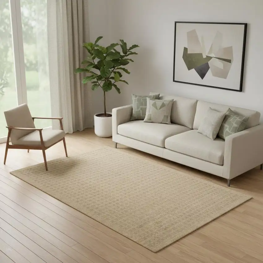 Taupe Wool Area Rug Photo 1