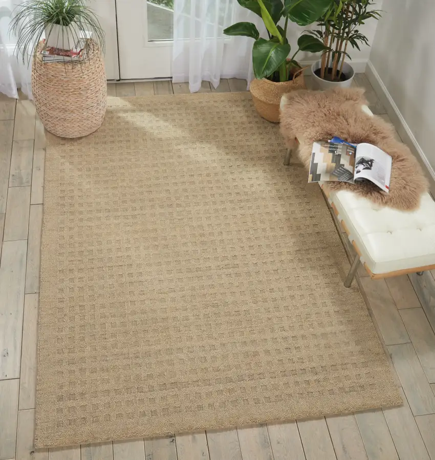 Taupe Wool Area Rug Photo 4