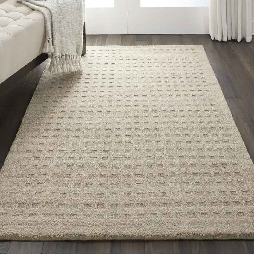 Taupe Wool Area Rug Photo 5