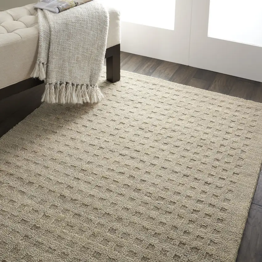 Taupe Wool Area Rug Photo 6
