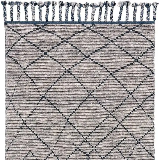 Taupe Wool Geometric Hand Knotted Area Rug Photo 6