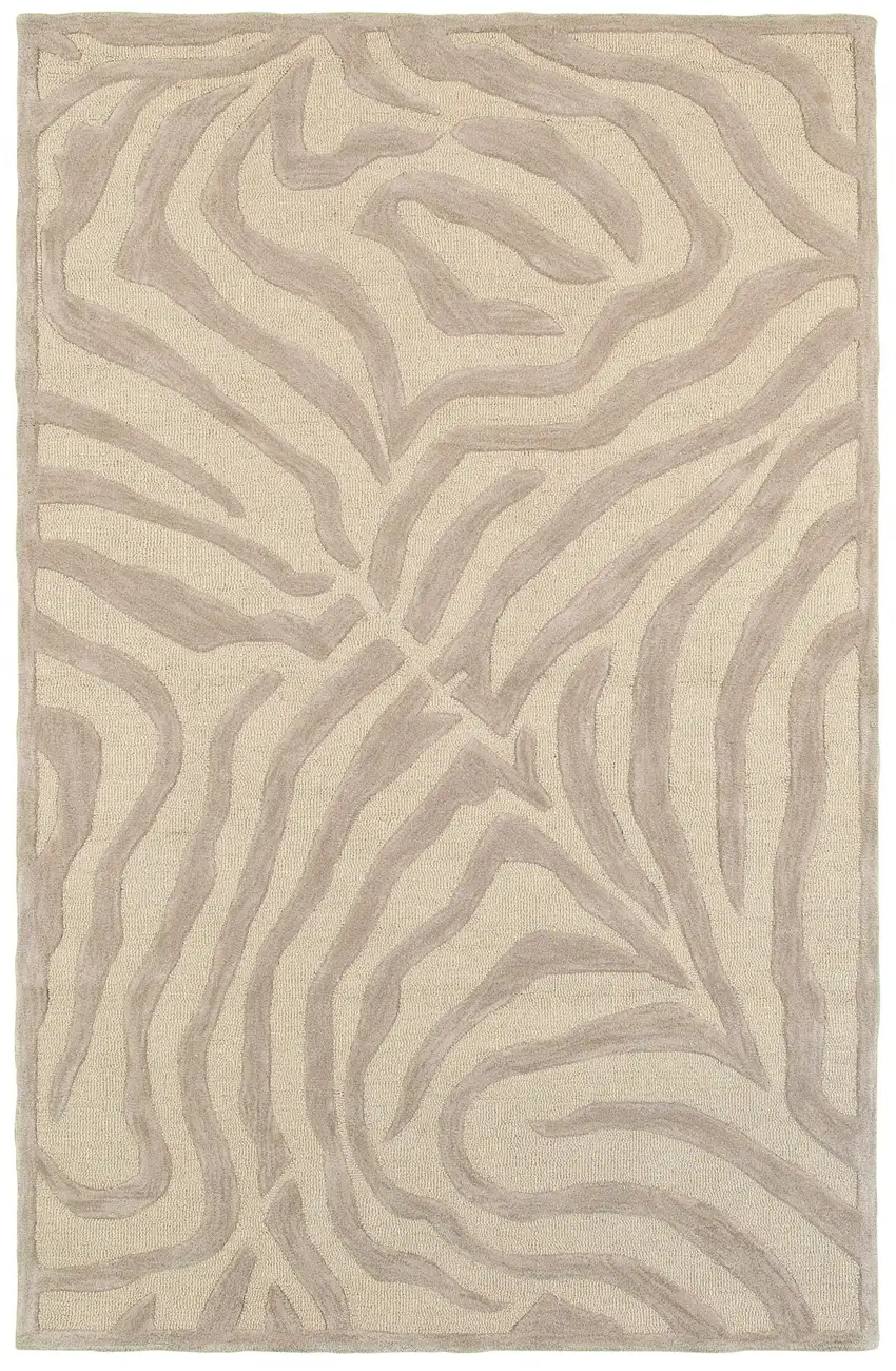 Taupe Zebra Pattern Area Rug Photo 1