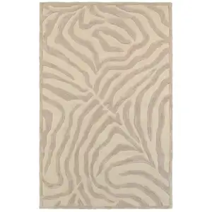 Photo of Taupe Zebra Pattern Area Rug