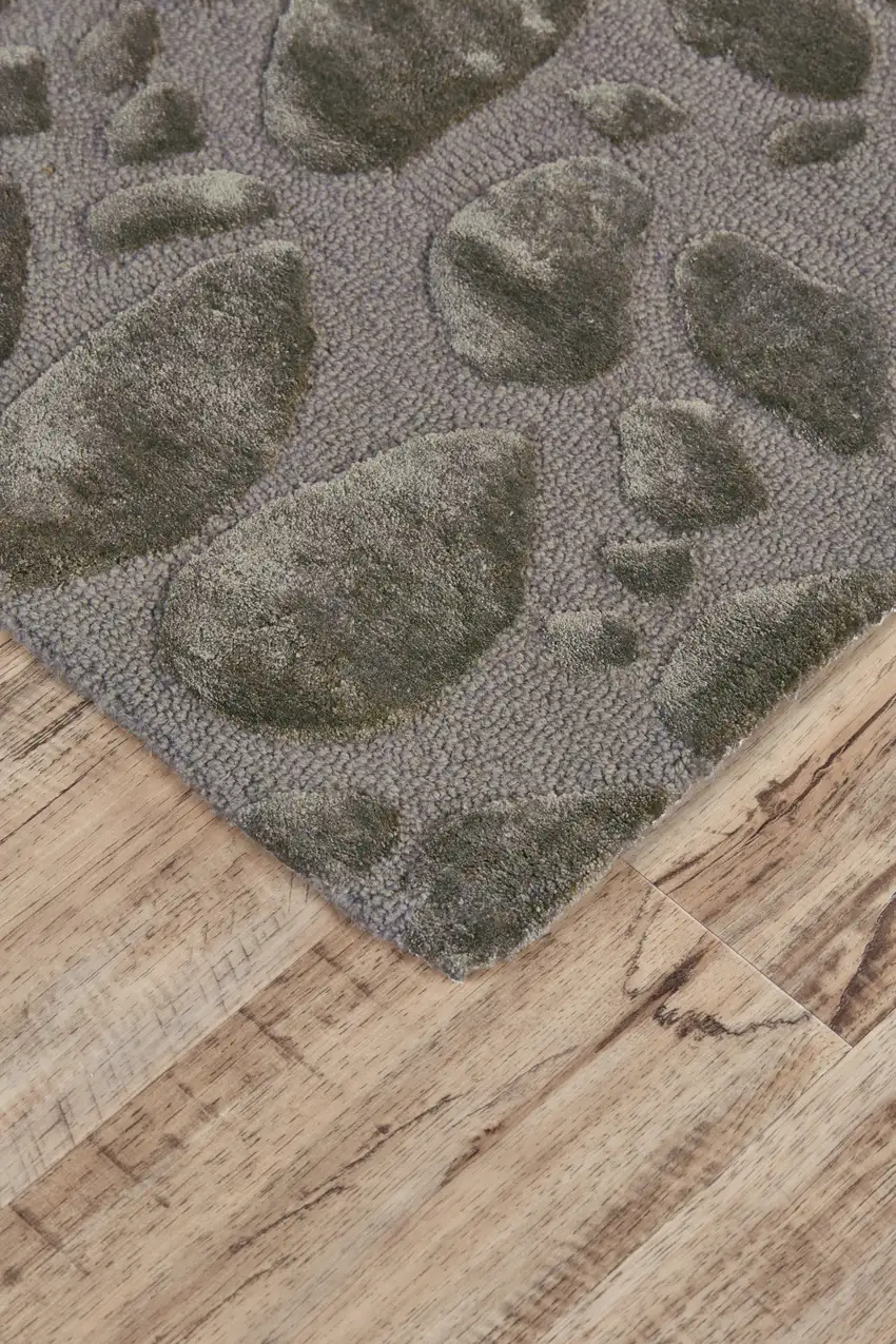 Taupe and Gray Abstract Hand Tufted Area Rug Photo 7