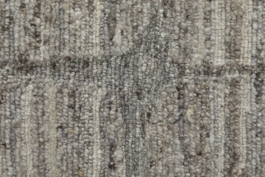 Taupe and Gray Abstract Hand Woven Worn Faded Area Rug Photo 9