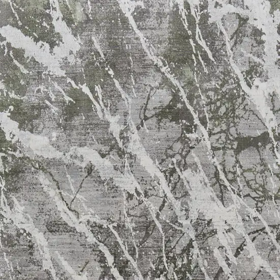 Taupe and Gray Abstract Power Loom Area Rug With Fringe Photo 8