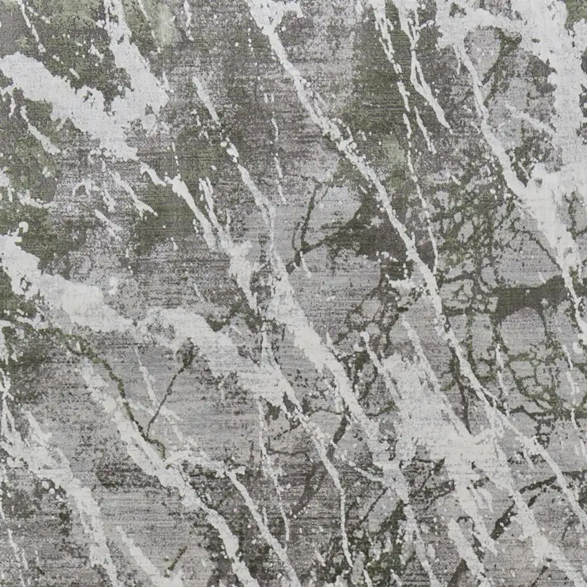 Taupe and Gray Abstract Power Loom Area Rug With Fringe Photo 8