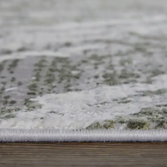 Taupe and Gray Abstract Power Loom Area Rug With Fringe Photo 9
