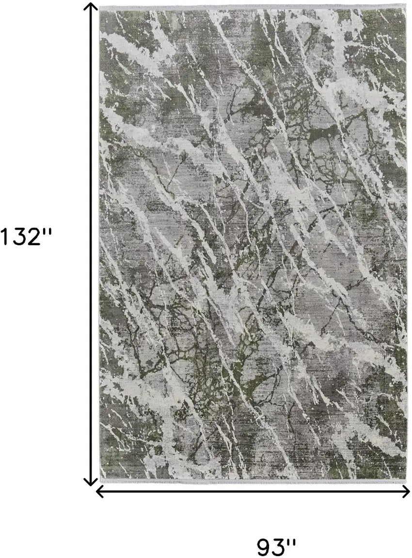 Taupe and Gray Abstract Power Loom Area Rug With Fringe Photo 3