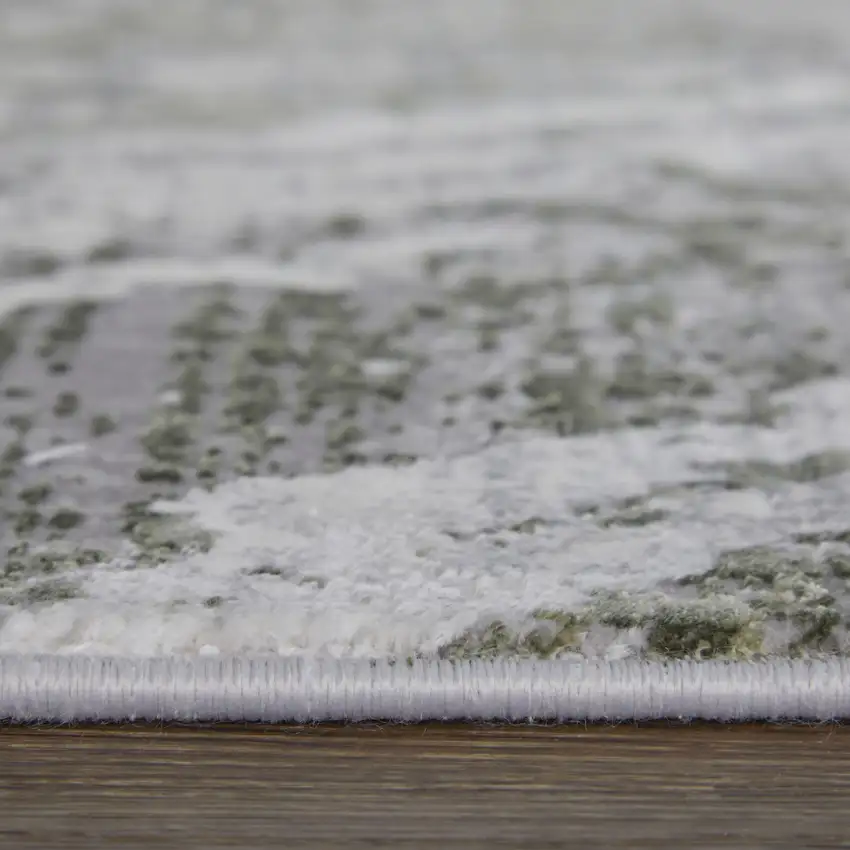 Taupe and Gray Abstract Power Loom Area Rug With Fringe Photo 8