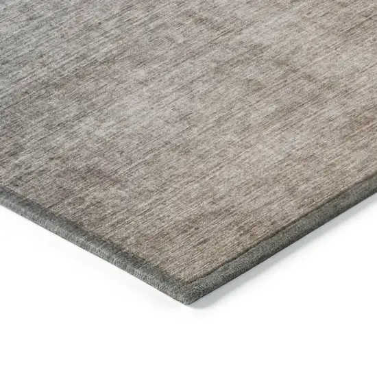 Taupe and Gray Ombre Washable Non Skid Indoor Outdoor Area Rug Photo 6