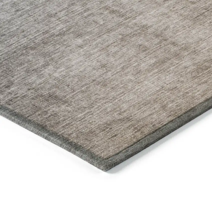 Taupe and Gray Ombre Washable Non Skid Indoor Outdoor Area Rug Photo 6