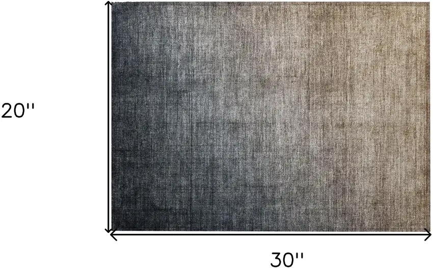 Taupe and Gray Ombre Washable Non Skid Indoor Outdoor Area Rug Photo 9