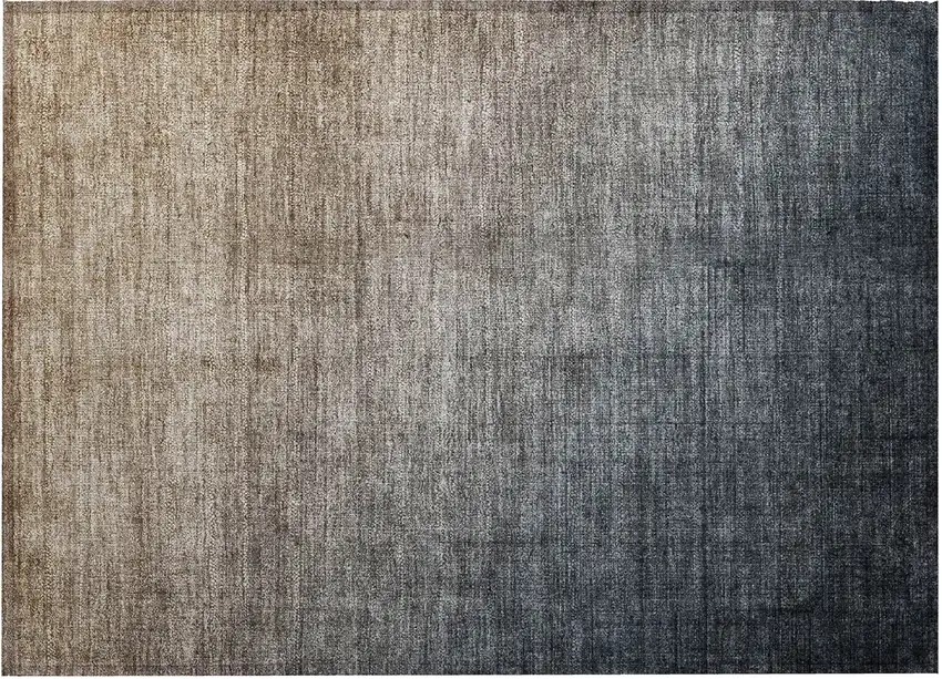 Taupe and Gray Ombre Washable Non Skid Indoor Outdoor Area Rug Photo 4