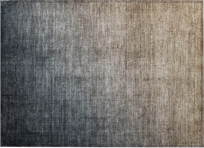 Taupe and Gray Ombre Washable Non Skid Indoor Outdoor Area Rug Photo 2