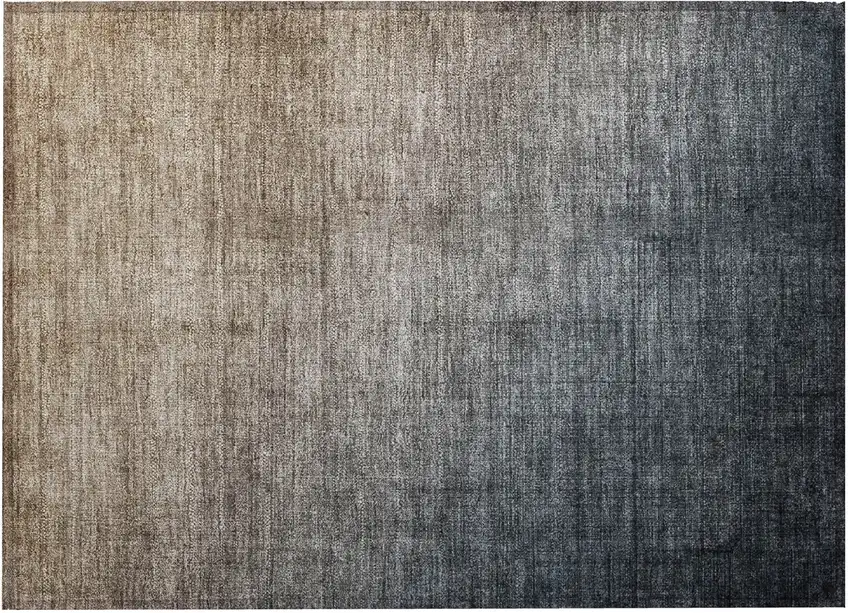 Taupe and Gray Ombre Washable Non Skid Indoor Outdoor Area Rug Photo 4