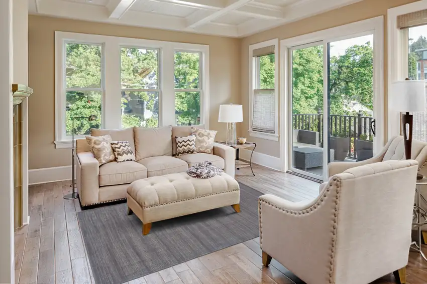 Taupe and Gray Power Loom Area Rug Photo 5