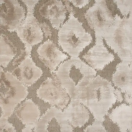 Taupe and Ivory Abstract Power Loom Worn Faded Area Rug Photo 9