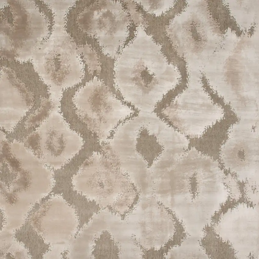 Taupe and Ivory Abstract Power Loom Worn Faded Area Rug Photo 9
