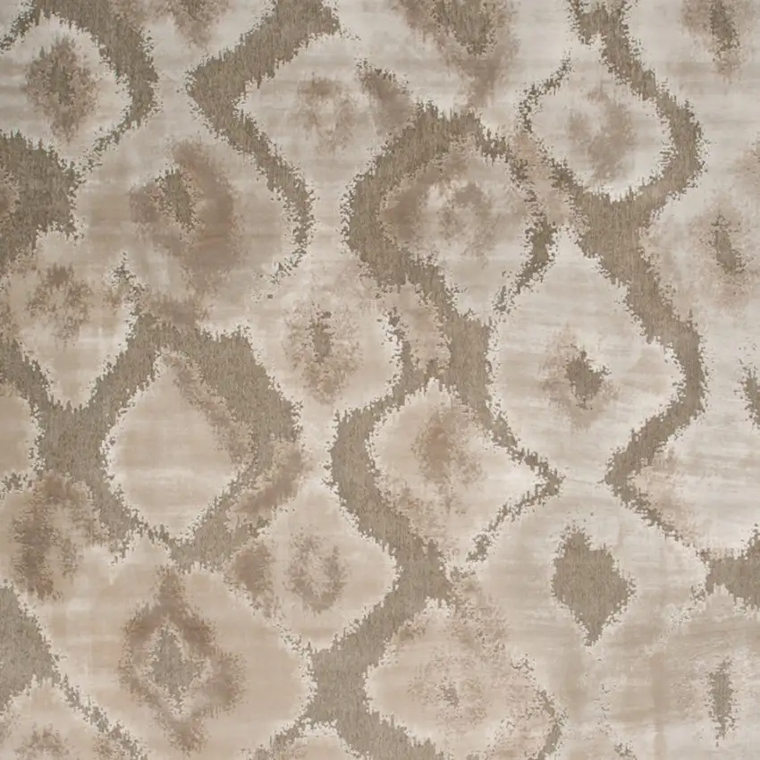 Taupe and Ivory Abstract Power Loom Worn Faded Area Rug Photo 9