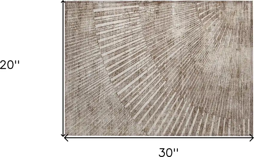 Taupe and Ivory Abstract Washable Non Skid Indoor Outdoor Area Rug Photo 3