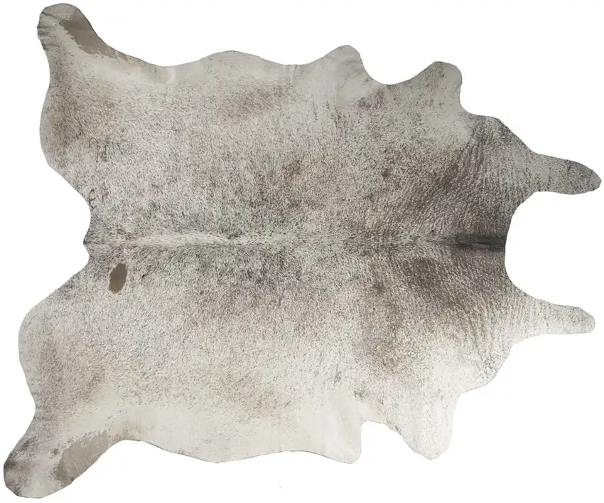Taupe and Ivory Cowhide Hand Knotted Area Rug Photo 2