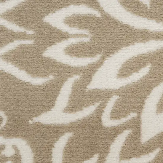 Taupe and Ivory Floral Area Rug Photo 9