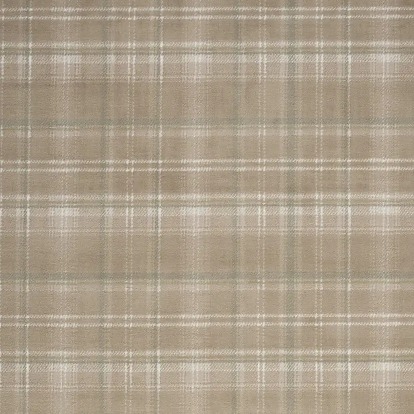 Taupe and Ivory Plaid Area Rug Photo 5