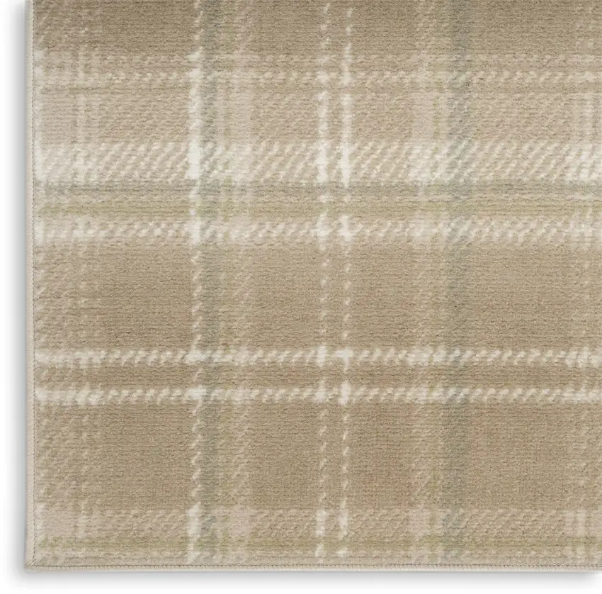 Taupe and Ivory Plaid Area Rug Photo 7