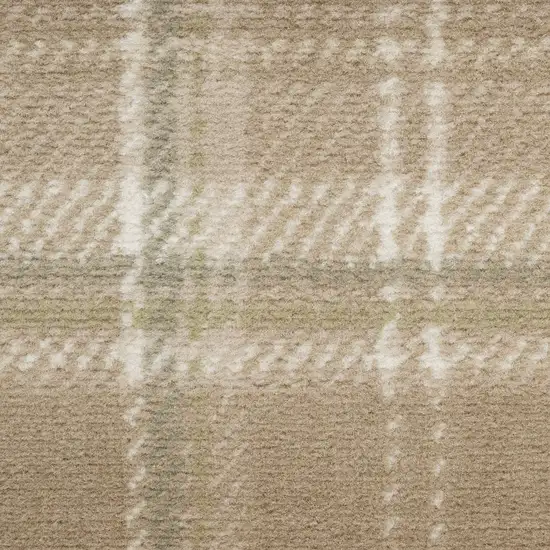 Taupe and Ivory Plaid Area Rug Photo 6