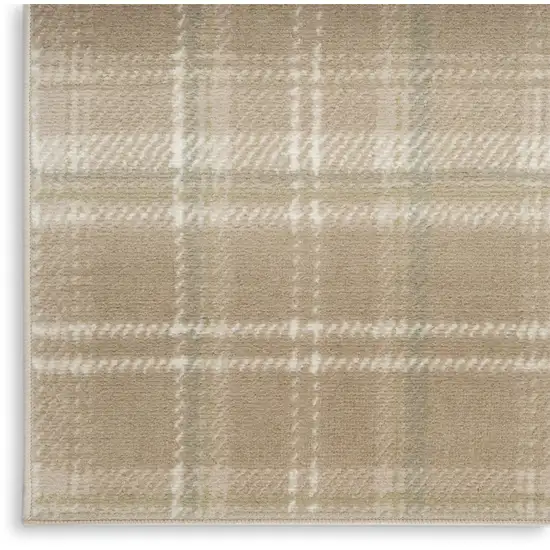 Taupe and Ivory Plaid Area Rug Photo 3