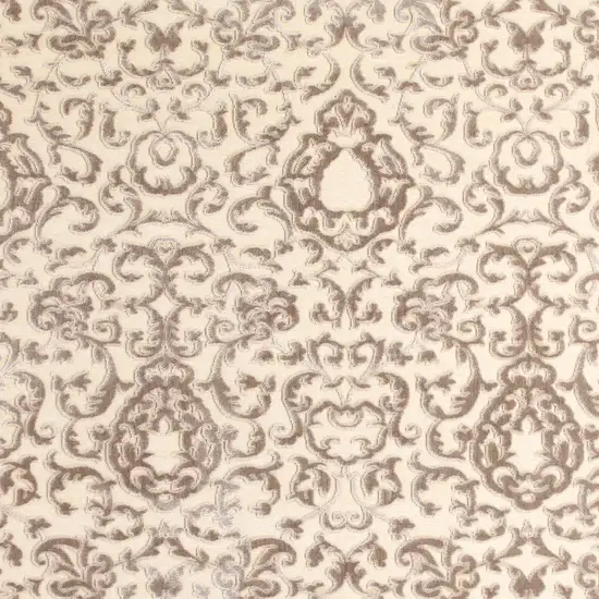 Taupe and Tan Floral Power Loom Area Rug Photo 8